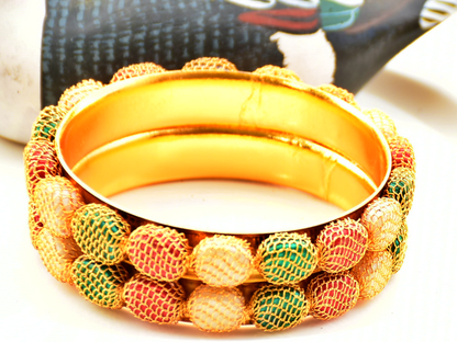 Gold bangle With Marble - J5