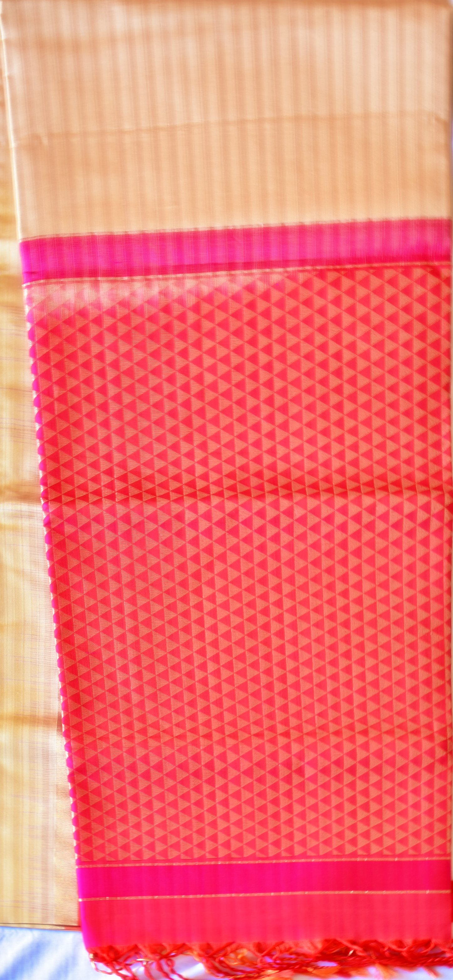 Handwoven Kancheepuram Soft Silk Saree with Contrast Borders - SD15