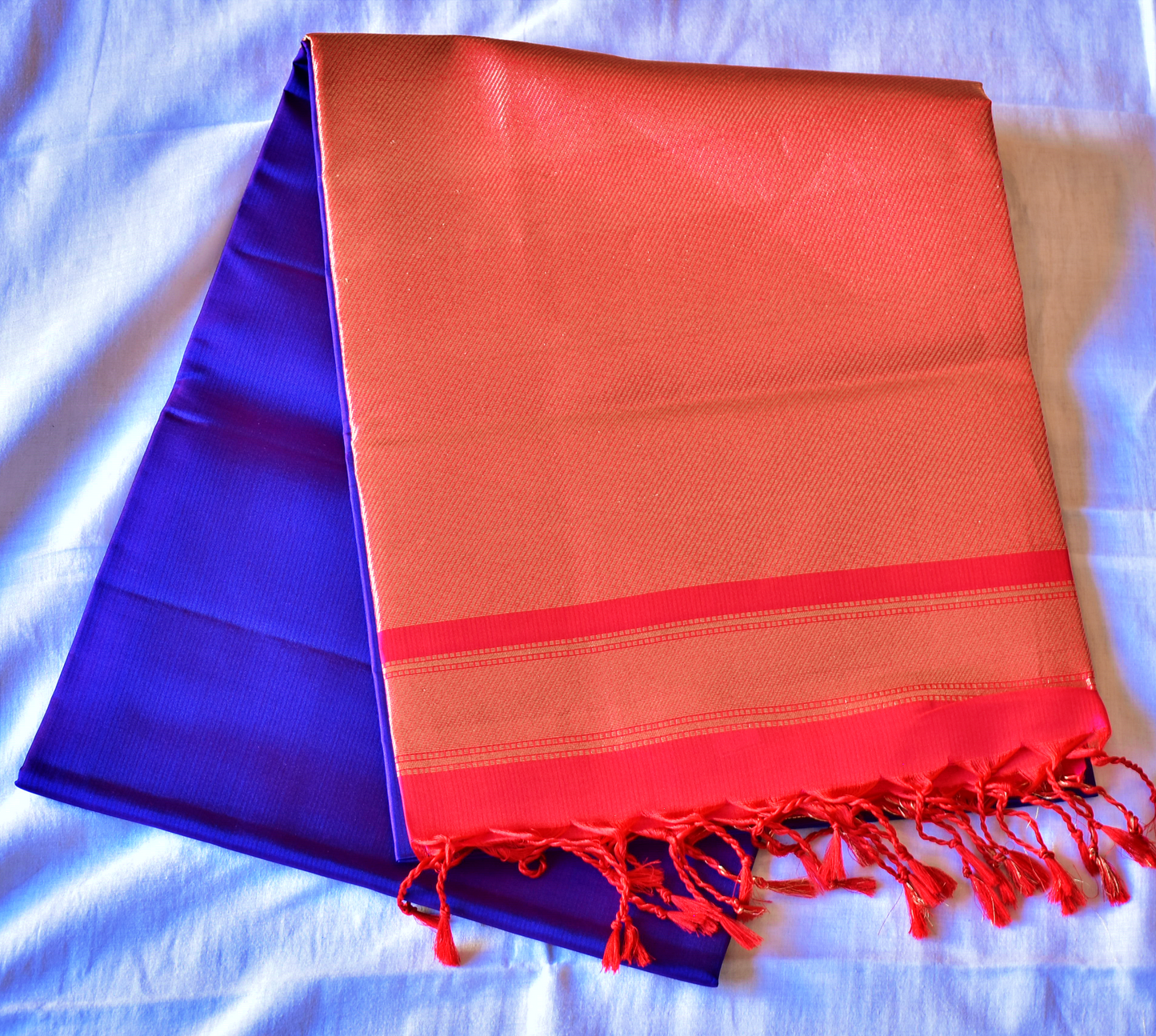 Handwoven Kancheepuram Soft Silk Saree with Contrast Borders - SD14
