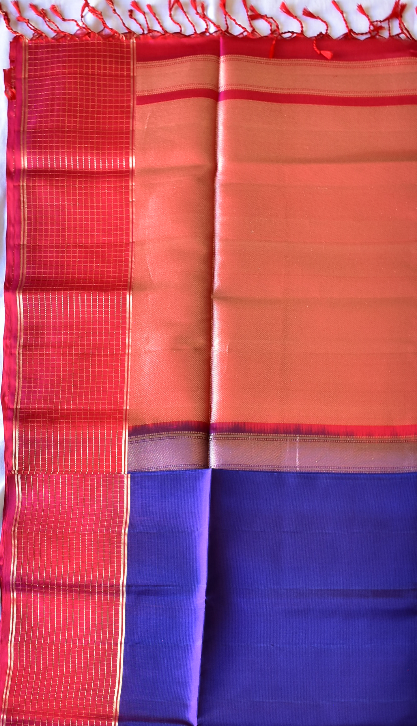 Handwoven Kancheepuram Soft Silk Saree with Contrast Borders - SD14