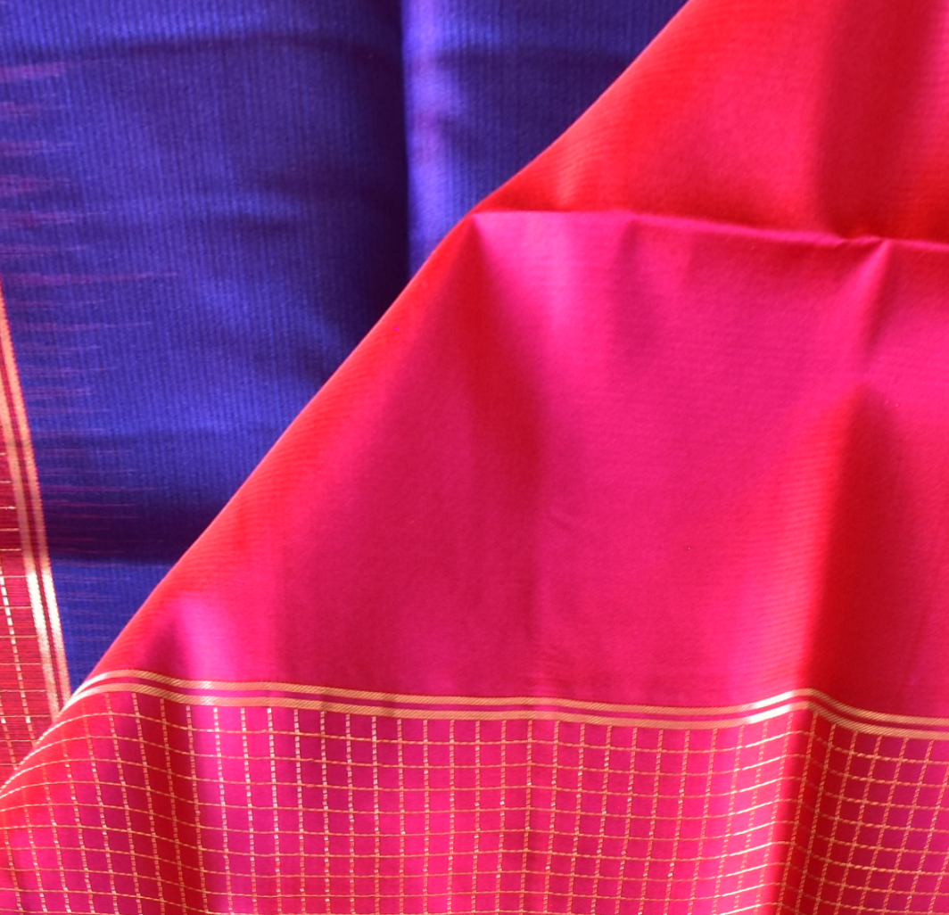 Handwoven Kancheepuram Soft Silk Saree with Contrast Borders - SD14