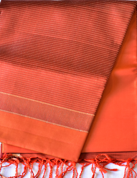 Handwoven Kancheepuram Soft Saree with Gold Zari Borders - SD16