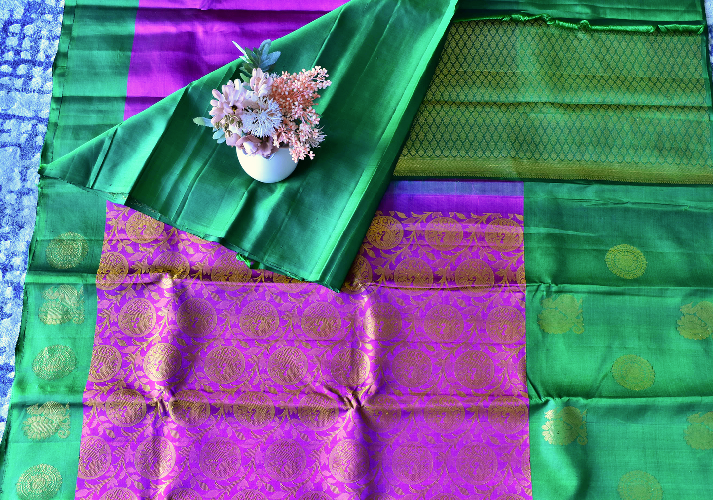 Brocade Pure Kancheepuram Saree with Contrast Border - ST6