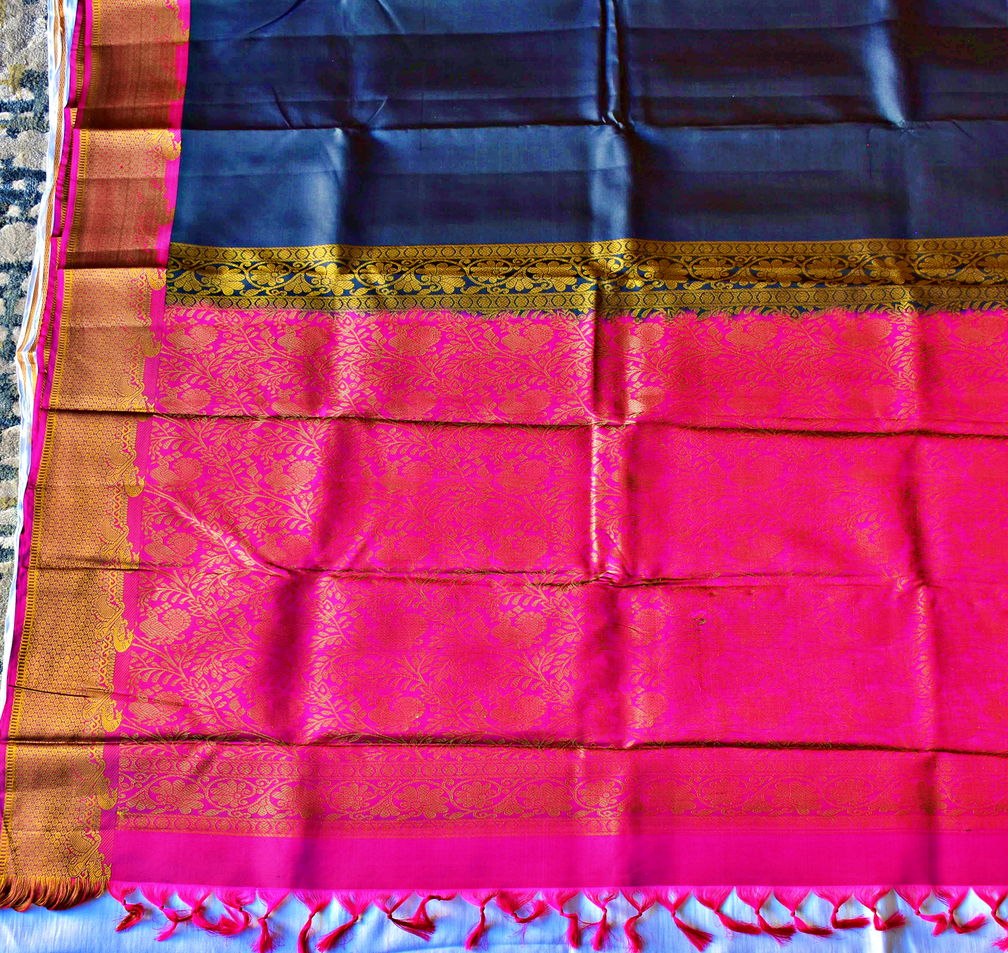 Pure Kancheepuram Saree with Thread Borders-ST1