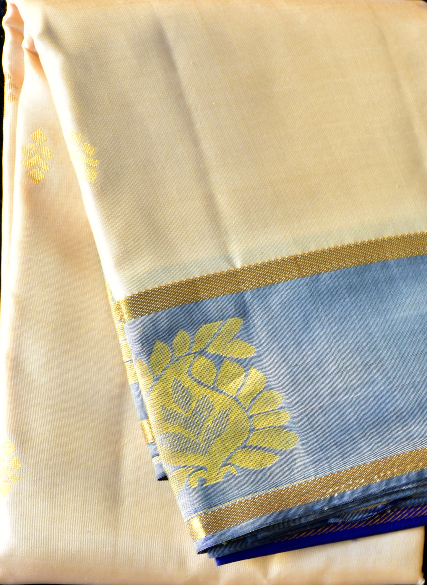Pure Kancheepuram Saree with Gold Zari Borders - ST4
