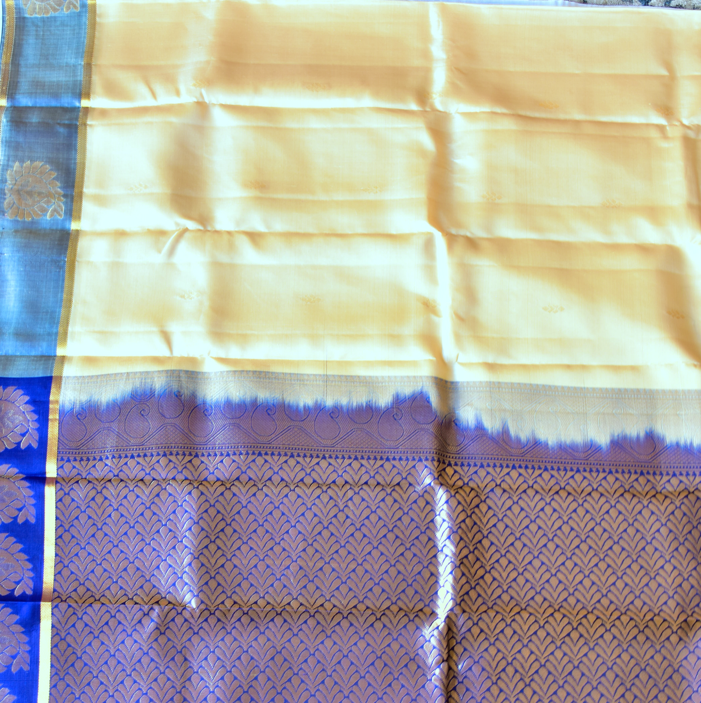Pure Kancheepuram Saree with Gold Zari Borders - ST4