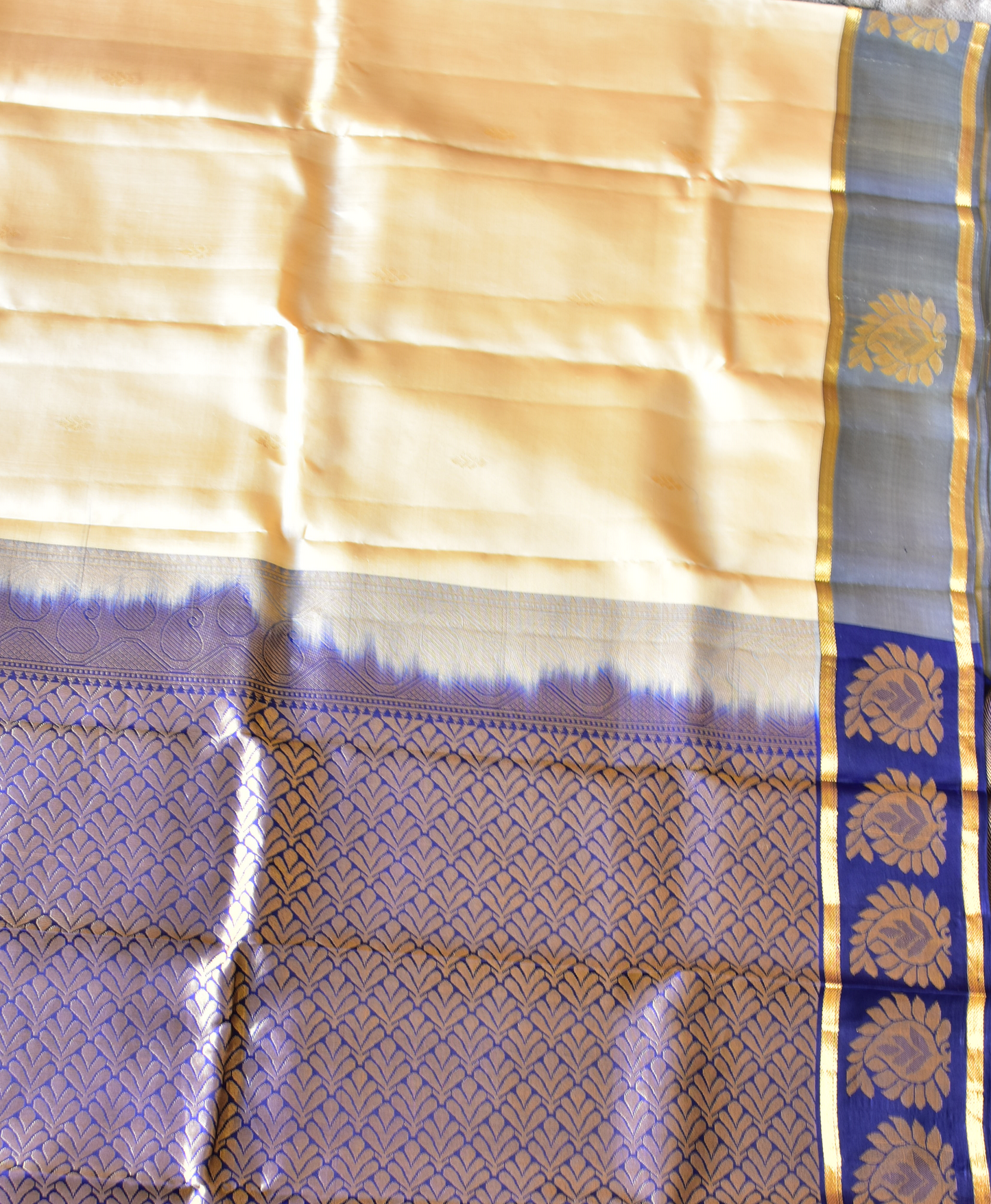 Pure Kancheepuram Saree with Gold Zari Borders - ST4