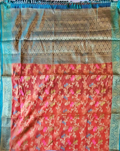 Banarasi Silk Saree with Floral Zari - SRC5