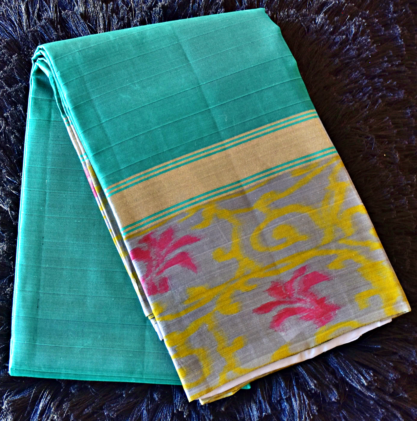 Pure Kancheepuram Saree with Ikkat Borders - SD10