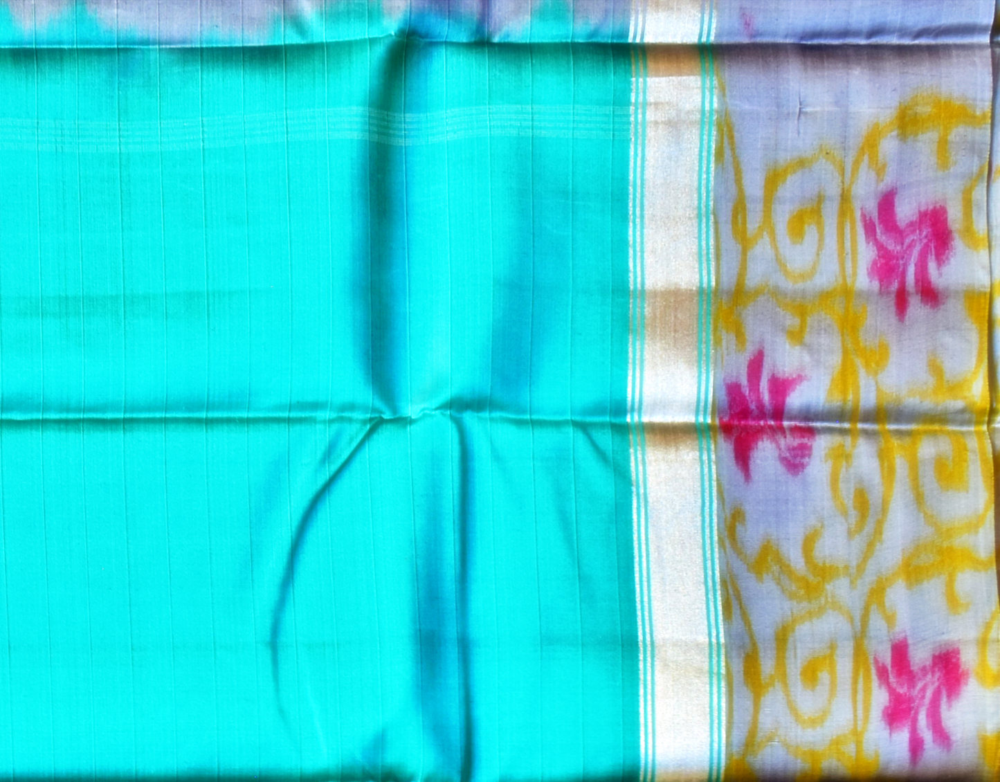 Pure Kancheepuram Saree with Ikkat Borders - SD10