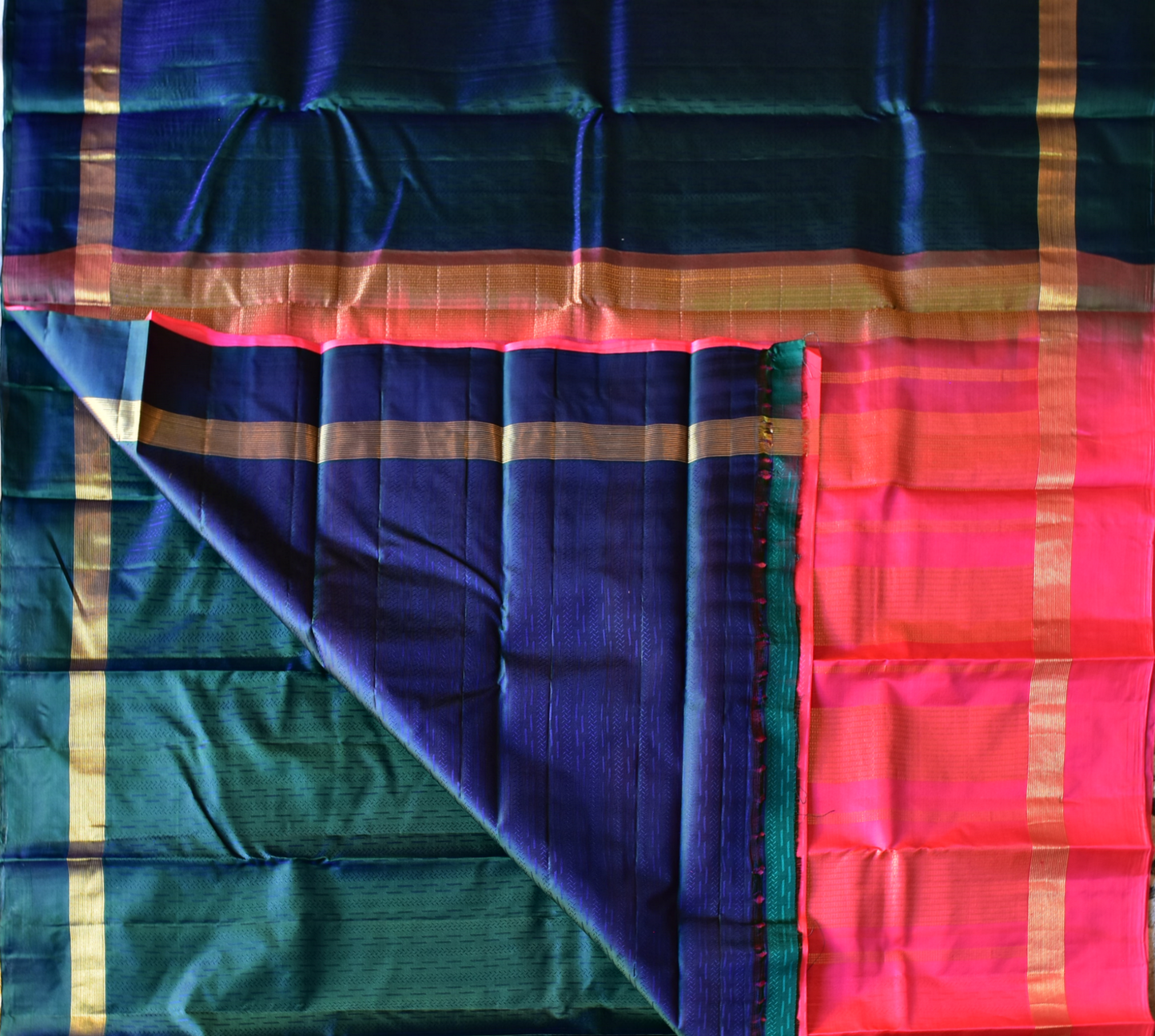 Pure Kancheepuram Saree with Gold Zari Borders - SD8