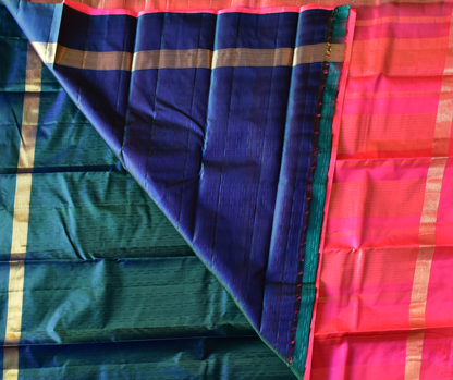 Pure Kancheepuram Saree with Gold Zari Borders - SD8